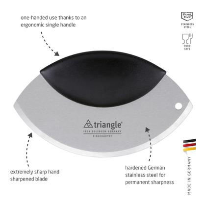 Imagem de Faca de corte triangular de uma mão, 17 cm, aço inoxidável, Alemanha