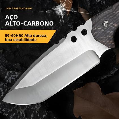 Imagem de Faca De Cozinha Em Aço Inoxidável De Alta Dureza, Faca De Lâmina Fixa EDC Para Sobrevivência Na