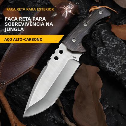 Imagem de Faca De Cozinha Em Aço Inoxidável De Alta Dureza, Faca De Lâmina Fixa EDC Para Sobrevivência Na