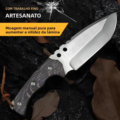 Imagem de Faca De Cozinha Em Aço Inoxidável De Alta Dureza, Faca Fixa EDC Para Sobrevivência Na Natureza E