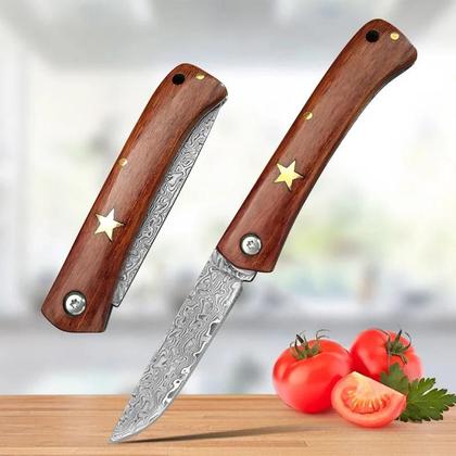 Imagem de Faca De Desossar Dobrável Em Aço Damasco, Cutelo De Carne, Faca De Açougueiro E Chef Para Cozinha