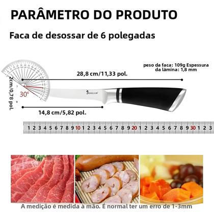 Imagem de Faca De Filé De Aço Inoxidável Com Cabo Antiderrapante, Faca De Cozinha Para Desossar E Cortar Carne