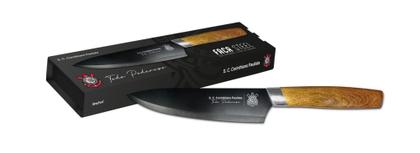 Imagem de Faca de inox personalizada time corinthians com cabo de madeira na caixa presente dia dos pais