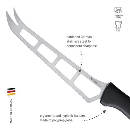 Imagem de Faca de queijo, lâmina de aço inoxidável perfurada triangular