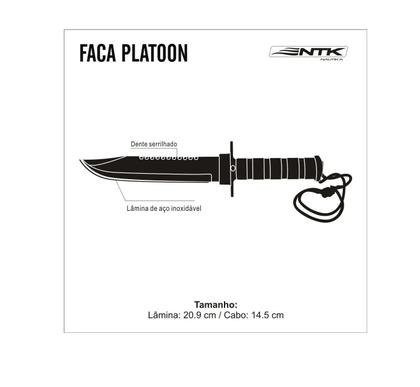 Imagem de Faca De Sobrevivência Camping Pesca Platoon Preta - Nautika