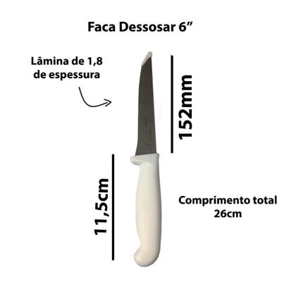 Imagem de Faca Desossa 6 Polegadas Açougueiro Profissinal Corneta Inox