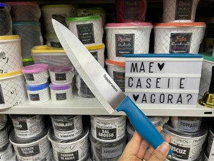 Imagem de Faca do Chefe Azul - Utensílios de Cozinha Tupperware