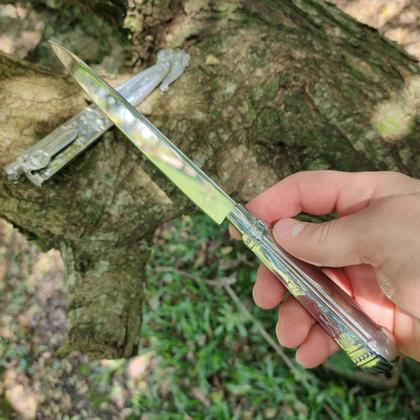Imagem de Faca Gaúcha Churrasco 7' Bainha Cabo Aço Inox Modelo Prateada Antiga Artesanal