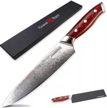 Imagem de Faca Grandsharp Aço Damasco 67 Camadas 8 Polegadas Japonesa