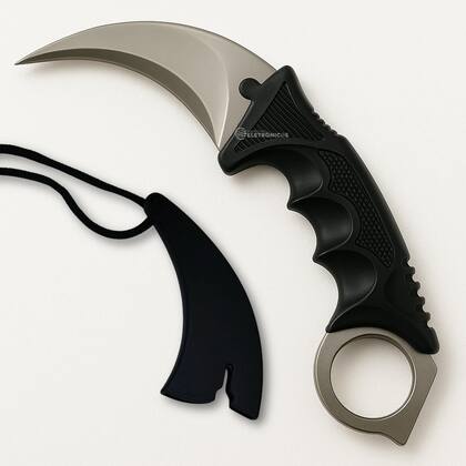 Faca Karambit Compacta 19cm com Lâmina Inox, Cabo ABS e Capa com