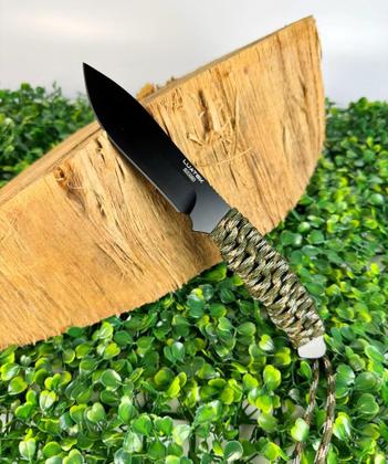 Imagem de Faca Lâmina Aço Inoxidável Cabo Trançado Com Bainha Luatek SLK-A264