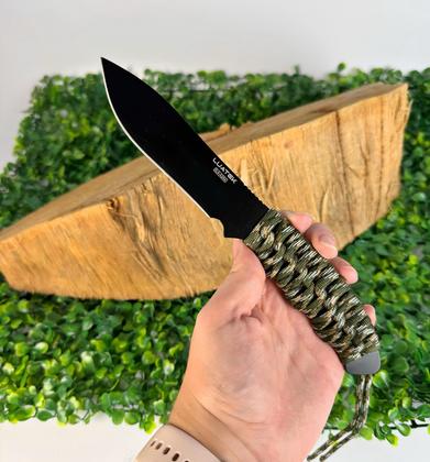 Imagem de Faca Lâmina Aço Inoxidável Cabo Trançado Com Bainha Luatek SLK-A264