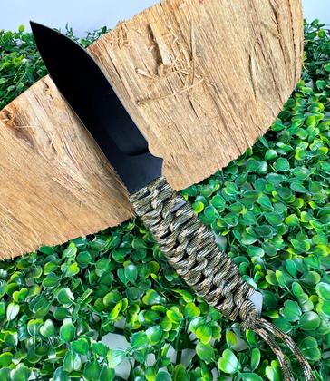 Imagem de Faca Lâmina Aço Inoxidável Cabo Trançado Com Bainha Luatek SLK-A264