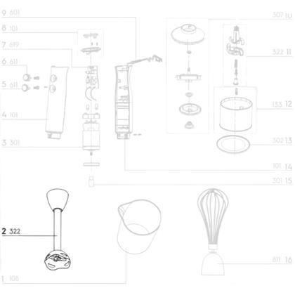 Imagem de Faca Lâmina Completa para Mixer Electrolux EIB20 EIB21 A22790401