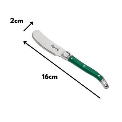 Imagem de Faca Luxo Verde Para Queijo Com Bandeja De Madeira 3 Peças - Laguiole