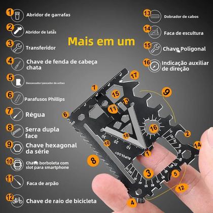 Imagem de Faca Multifuncional Portátil 18 Em 1 Para Sobrevivência Ao Ar Livre, Ferramenta De Salvamento