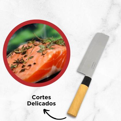 Imagem de Faca Nakiri Japonesa Cutelo Asia Multiuso Sashimi Sushi 7