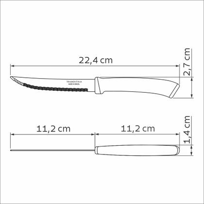 Imagem de Faca para Churrasco Tramontina Felice Aço Inox Fio Microsserrilhado Azul 5"