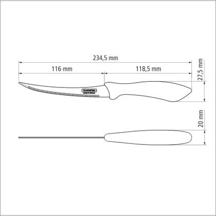 Imagem de Faca para Tomate Tramontina Affilata com Lâmina em Aço Inox e Cabo de Polipropileno Preto 5"
