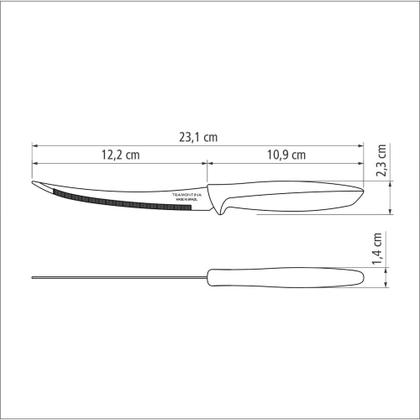 Imagem de Faca para Tomate Tramontina Plenus com Lâmina Aço Inox Cabo Polipropileno Preto 5pol