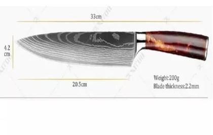 Imagem de Faca Profissional Chef De Cozinha 8 Polegadas Para Churrasco
