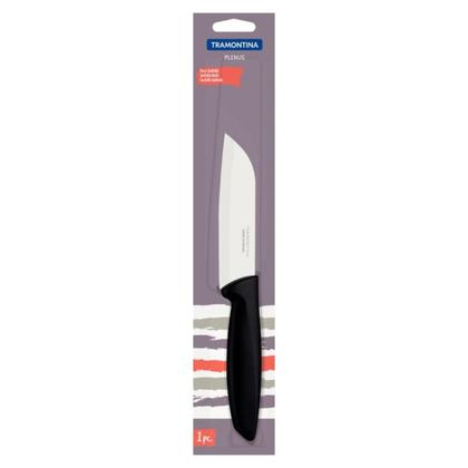 Imagem de Faca Santoku Preto Plenus 5 - Tramontina - Ideal para cortar, fatiar e picar. Lâmina de aço inox