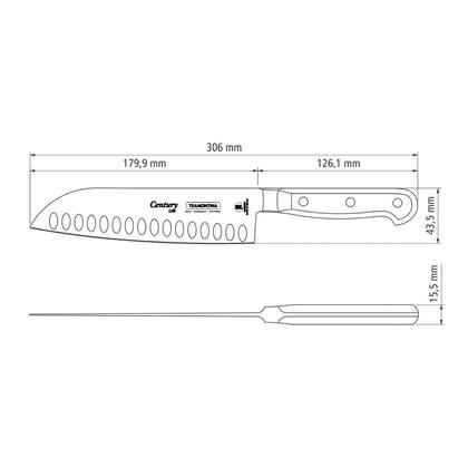 Imagem de Faca Santoku Tramontina Century 24020107 7" Preto