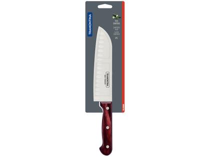 Imagem de Faca Santoku Tramontina Inox Polywood 7" Vermelho
