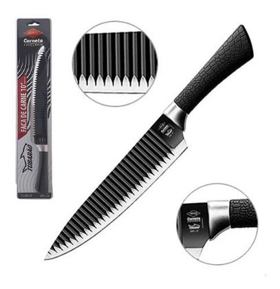 Imagem de Faca Shark Chef Profissional Carne Sushi 10pol/25cm Corneta Cor Preto