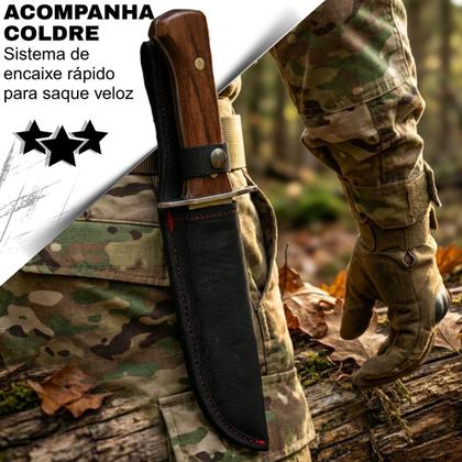 Imagem de Faca Tatica 32cm Afiado Para Limpa Peixe Aço Inox Com Bainha