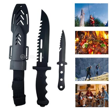 Imagem de Faca Tática com Lâmina Inox, Faca de Arremesso e Bainha XV3434