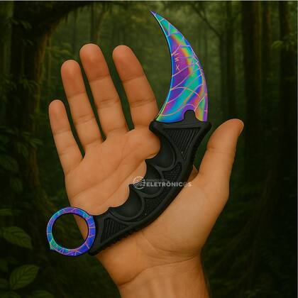 Imagem de Faca Tática Karambit Aço Inox 9cm com Capinha e Empunhadura ABS SLKD87