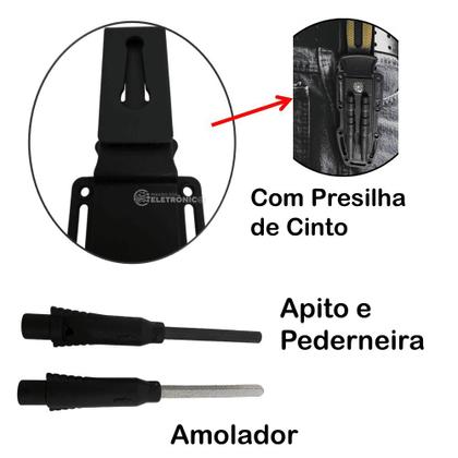 Imagem de Faca Tática Militar Ideal para Caça, Pesca e Emergências com Acessórios Inclusos SLKA233