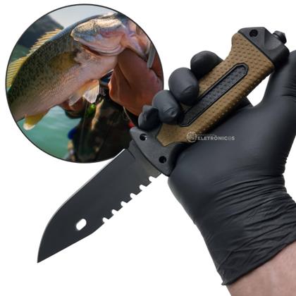 Imagem de Faca Tática Militar Resistente, Ergonômica e com Bússola, Apito e Amolador SLKA233