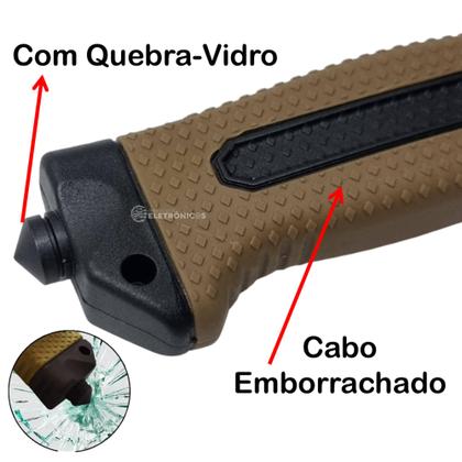 Imagem de Faca Tática Militar Resistente, Ergonômica e com Bússola, Apito e Amolador SLKA233
