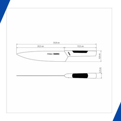 Imagem de Faca tramontina chef 8" lâmina aço inox nygma preto - by bsmix