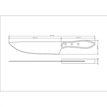 Imagem de Faca Tramontina para Carne 8" em Aço Inox e Cabo Castanho Polywood