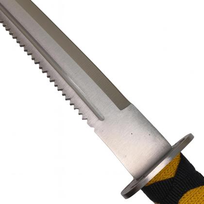 Imagem de Facão Espada Inox 69cm Lâmina 50cm Curvada com Dorso Serrilhado SLKK08