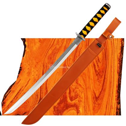 Imagem de Facão Espada Inox 69cm Lâmina 50cm Curvada com Dorso Serrilhado SLKK08