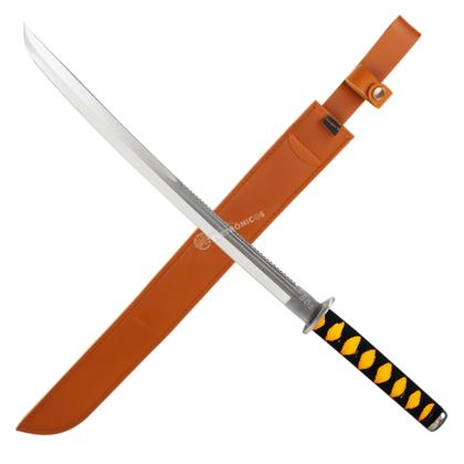 Imagem de Facão Espada Inox 69cm Lâmina 50cm Curvada com Dorso Serrilhado SLKK08