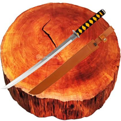 Imagem de Facão Espada Inox 69cm Lâmina 50cm Curvada com Dorso Serrilhado SLKK08