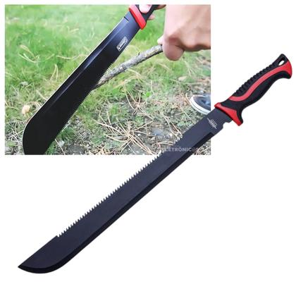 Imagem de Facão Machete com Serra no Dorso, Cabo Bicolor Emborrachado e Bainha SLKK49