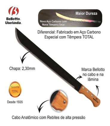Imagem de Facão Para Mato 18'' Forjado - Com Cabo De Madeira - Bellotto