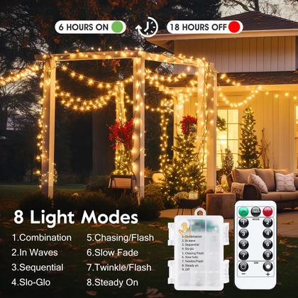 Imagem de Fairy Lights Brightown 20m 240LED com controle remoto, pacote com 2 unidades à prova d'água
