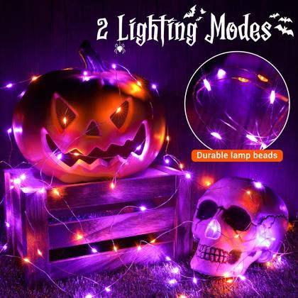 Imagem de Fairy Lights Joomer Orange Purple 5m 50LED 2 modos, pacote com 2 modos