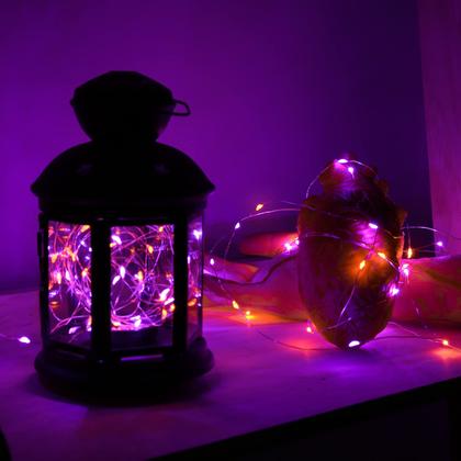 Imagem de Fairy Lights Joomer Orange Purple 5m 50LED 2 modos, pacote com 2 modos