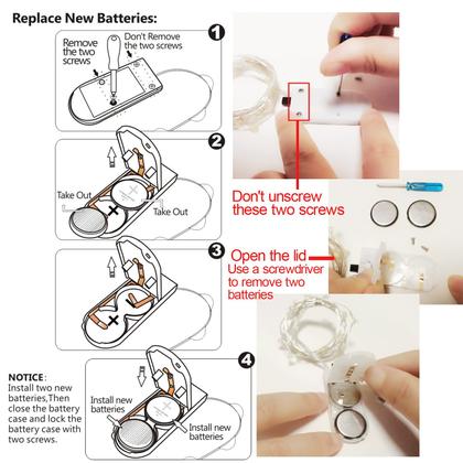 Imagem de Fairy Lights OakhaOmie, operado por bateria, 6,5 pés, 20 LED, branco quente