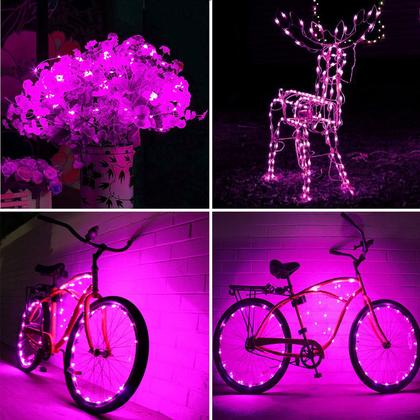 Imagem de Fairy Lights RUICHEN 20 pés e 120 LED USB String Lights Pink, pacote com 2