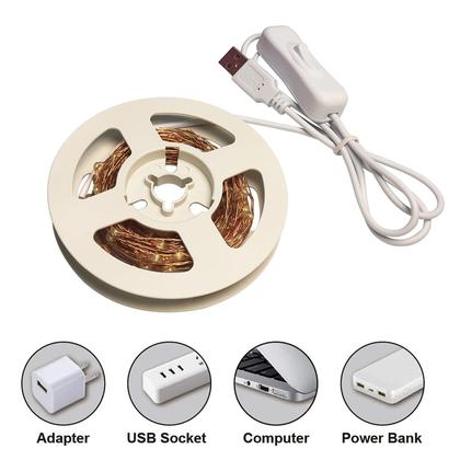 Imagem de Fairy Lights RUICHEN 20 pés e 120 LED USB String Lights Pink, pacote com 2