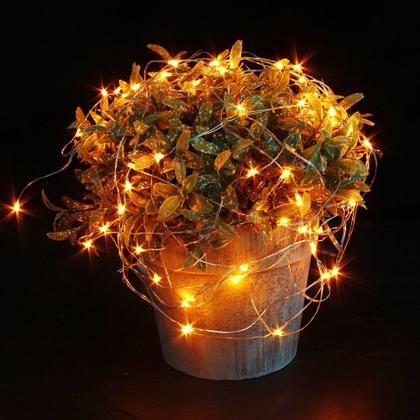 Imagem de Fairy String Lights CYLAPEX Orange LED de 3,3 pés e 20 LEDs, pacote com 6